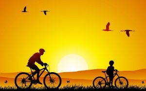 Bicycle-Father-With-Son-Wallpaper