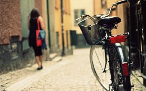 Bicycle-Woman-Street-Wallpaper-Hd