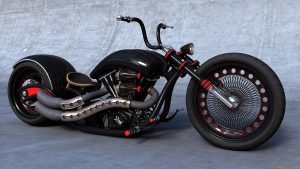 Black-Motorcycle-Chopper-Image