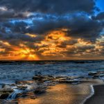 Magnificent Ocean Sunset Hdr HD Desktop Background