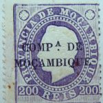 compa. de mocambique black 200 reis 1892 lila lilac violetmozambique stamp provincia de mocambique