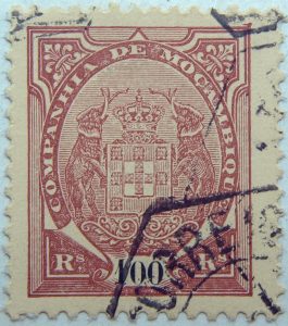 companhia de mocambique 100 rs reis 1894 braun gelb brown buff brun jaune mozambique stamp
