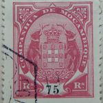 companhia de mocambique 75 rs reis 1894 rosa rose mozambique stamp