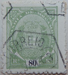 companhia de mocambique 80 rs reis 1894 grun green vert mozambique stamp