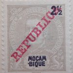 mozambique stamp 2 half reis correios portugal mouchon grau grey gris 1911 red republica black mocambique
