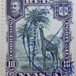 nyassa 10 reis correios portugal 1901 dunkelgrun green vert giraffe stamp