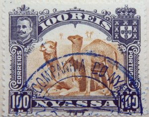nyassa 100 reis correios portugal 1901 sapiabraun olive brown bistre camel stamp