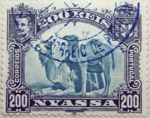 nyassa 200 reis correios portugal 1901 blaugrun blue green vert blue camel stamp