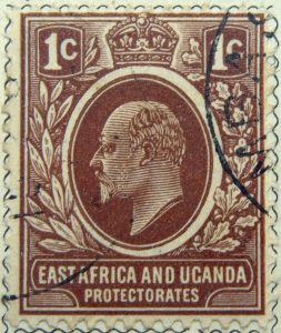 1 cent british east africa and uganda protectorates 1907 king eduard vii braun brown brun stamp