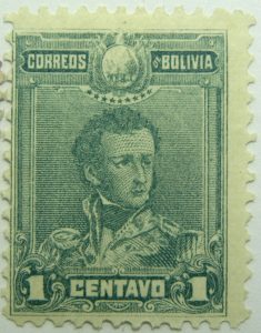 1899 1901 general sucre 1795 1830 correos de bolivia 1 centavo gree