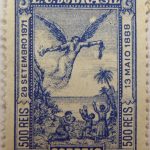 1900 the 400th anniversary of the discovery of brasil e.u. do brasil correio 500 reis blue 28 setembro 1871 13 maio 1888 1500 1900 lith paulo robin pinhostamp