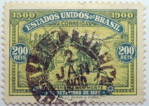 1900 the 400th anniversary of the discovery of brazil estados unidos do brazil correio 200 reis 1500 green yellow stamp 7 de setembro de 1822 paulo robin pinho