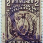 1901 correos de bolivia 2 dos bolivianos coat of arms dark brown stamp