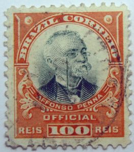 1906 president afonso pena, 1847 1909 brazil correio official 100 reis stamp