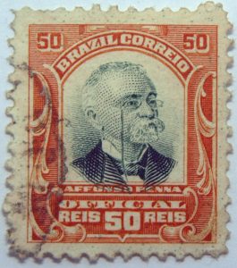 1906 president afonso pena, 1847 1909 brazil correio official 50 reis stamp