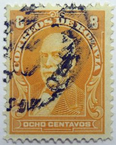 1913 frias yellow 8 correos de bolivia ocho centavos