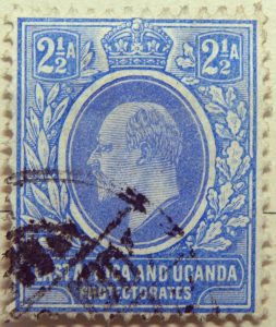 2 half annas british east africa and uganda protectorates 1903 1905 king eduard vii ultramarin blue ciel stamp