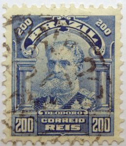 200 correio reis brazil manuel deodoro de fonseca blue stamp 1906