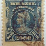 2000 correio reis brazil stamp 1913 1917 prus blue