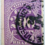 postage due stamp brazil 1890 rouletted performation correio taxa devida 200 r purple