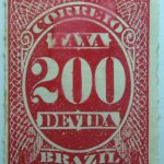 postage due stamp brazil 1890 rouletted performation correio taxa devida carmine 200