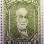 correos de bolivia 1 centavo olive frias stamp