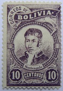 correos de bolivia 10 centavos dark violet monteagudo stamp