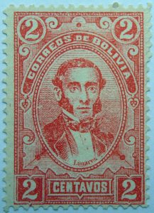 correos de bolivia 2 centavos brick red linares stamp
