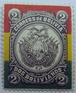 correos de bolivia 2 dos bolivianos republica de bolivia multicoloured stamp