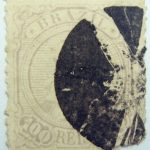 emperor dom pedro ii brazil 100 reis lilac 1885 old stamp