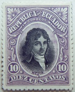 1899 june republica del ecuador 10 diez centavos correos joe mejia de lequerica purple black stamp