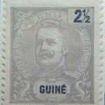 portuguese guinea 1898 1901 king carlos i stamp grey black 2 half guine reis correios portugal