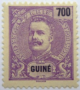 portuguese guinea 1898 1901 king carlos i stamp violet black 700 guine reis correios portugal