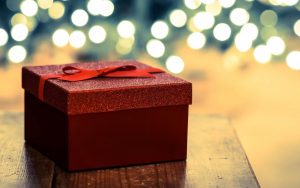 holiday gift present box red tape ribbon christmas 15307