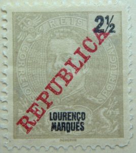lourenco marques old stamp republica 2 and half grau grey maputo mozambique portugal reis correios